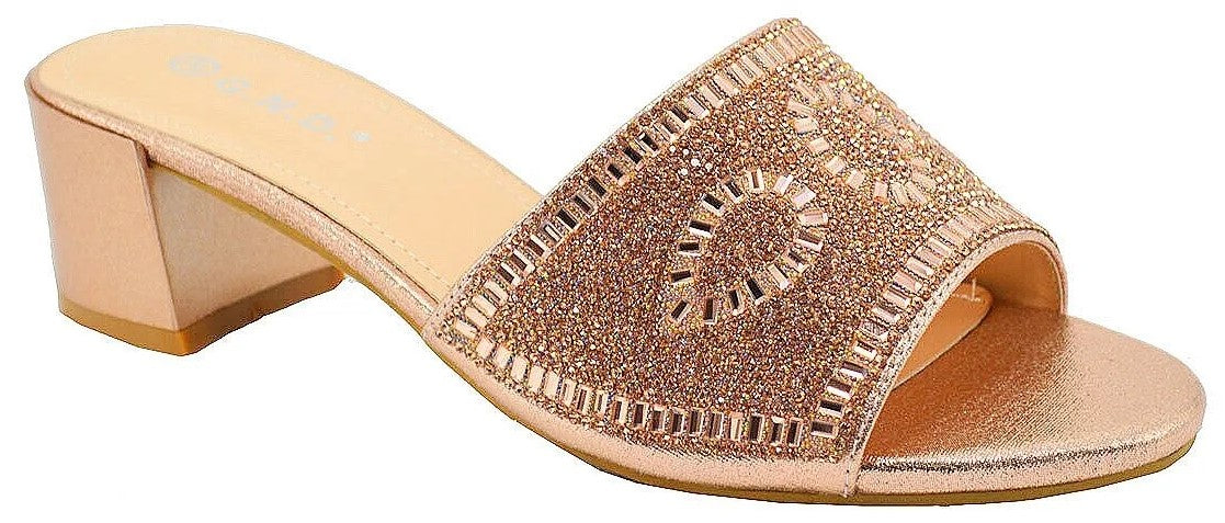 Wholesale Women's Crystal Strap Embellished Heeled Sandals Harper NGJ9