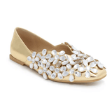 Wholesale Women's Shoes Flat Slip On Embellished Heart Doll NMLY