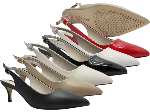 Wholesale Women's Open Back Heeled Fashion Pumps Easy Slide On Shoes Kira NFOa
