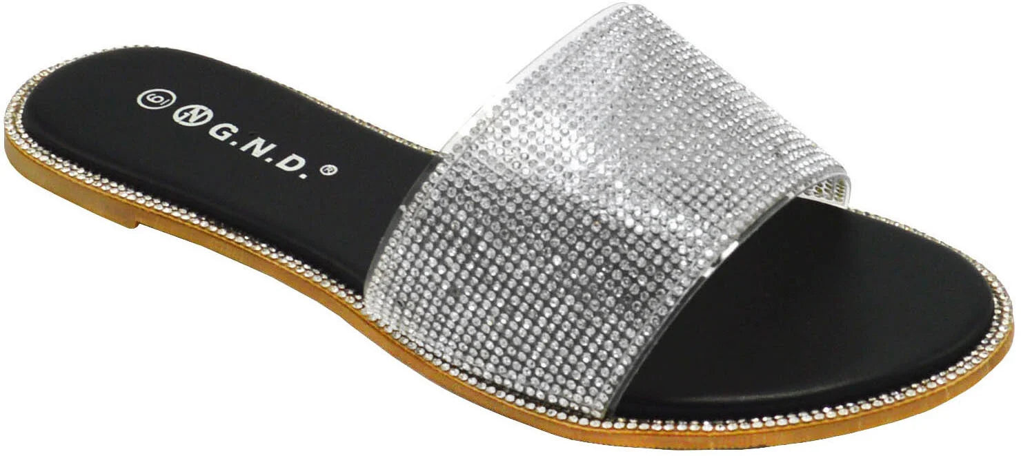 Wholesale Women's Trendy Sandals Flat Embellished Abigail NGG7