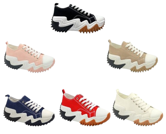Wholesale Women's Sneakers Lace Up Shoes Stylish Comfortable Footwear Ruby NGb2