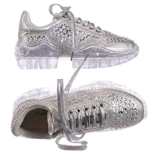 Wholesale Women's Sneakers Lace Up Embellished Trendy Comfortable Women's Shoes Morgan NGB5