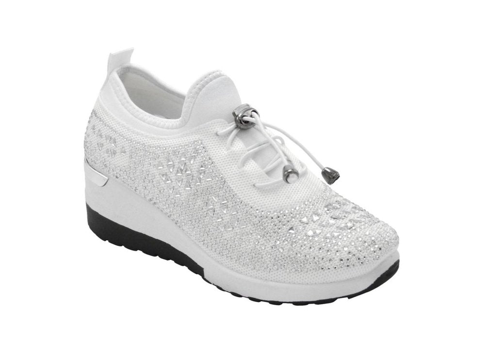 Wholesale Women's Sneakers Lace Up Embellished Trendy Comfortable Women's Shoes Isla NG15