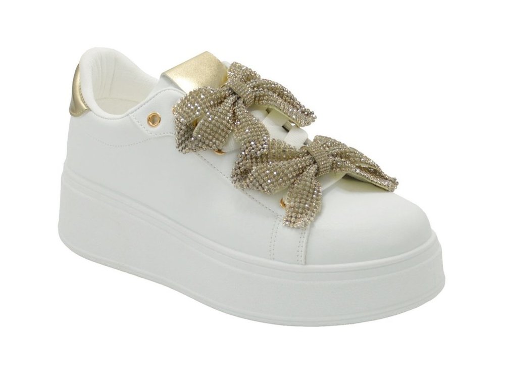 Wholesale Women's Sneakers Lace Up Embellished Trendy Comfortable Women's Shoes Madeline NG38