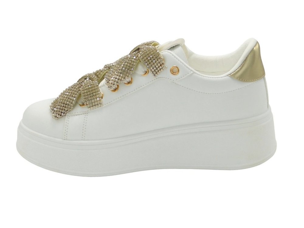 Wholesale Women's Sneakers Lace Up Embellished Trendy Comfortable Women's Shoes Madeline NG38