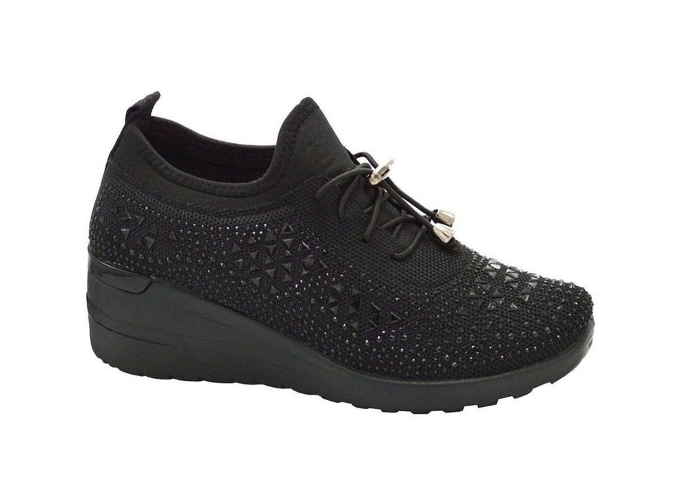 Wholesale Women's Sneakers Lace Up Embellished Trendy Comfortable Women's Shoes Isla NG15