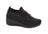 Wholesale Women's Sneakers Lace Up Embellished Trendy Comfortable Women's Shoes Isla NG15