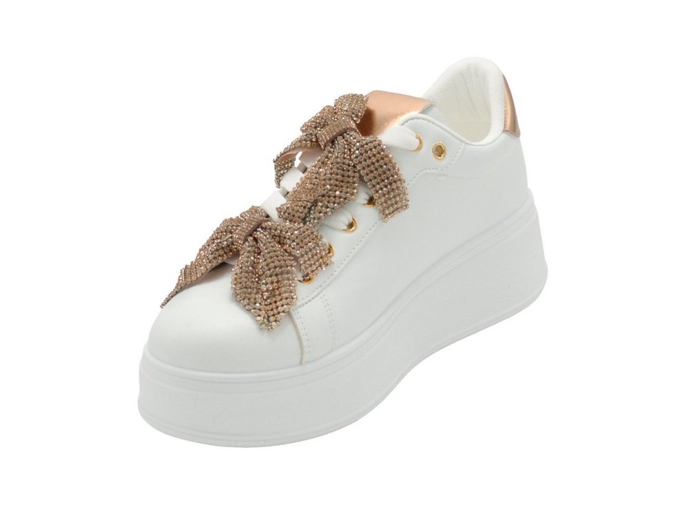 Wholesale Women's Sneakers Lace Up Embellished Trendy Comfortable Women's Shoes Madeline NG38