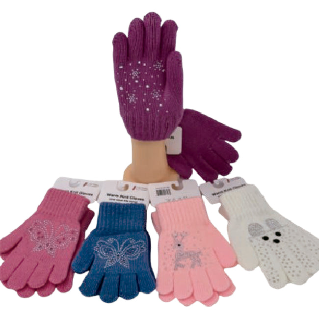 Wholesale Clothing Accessories Kids Glove Stone Dotted Knit Gloves Nh258