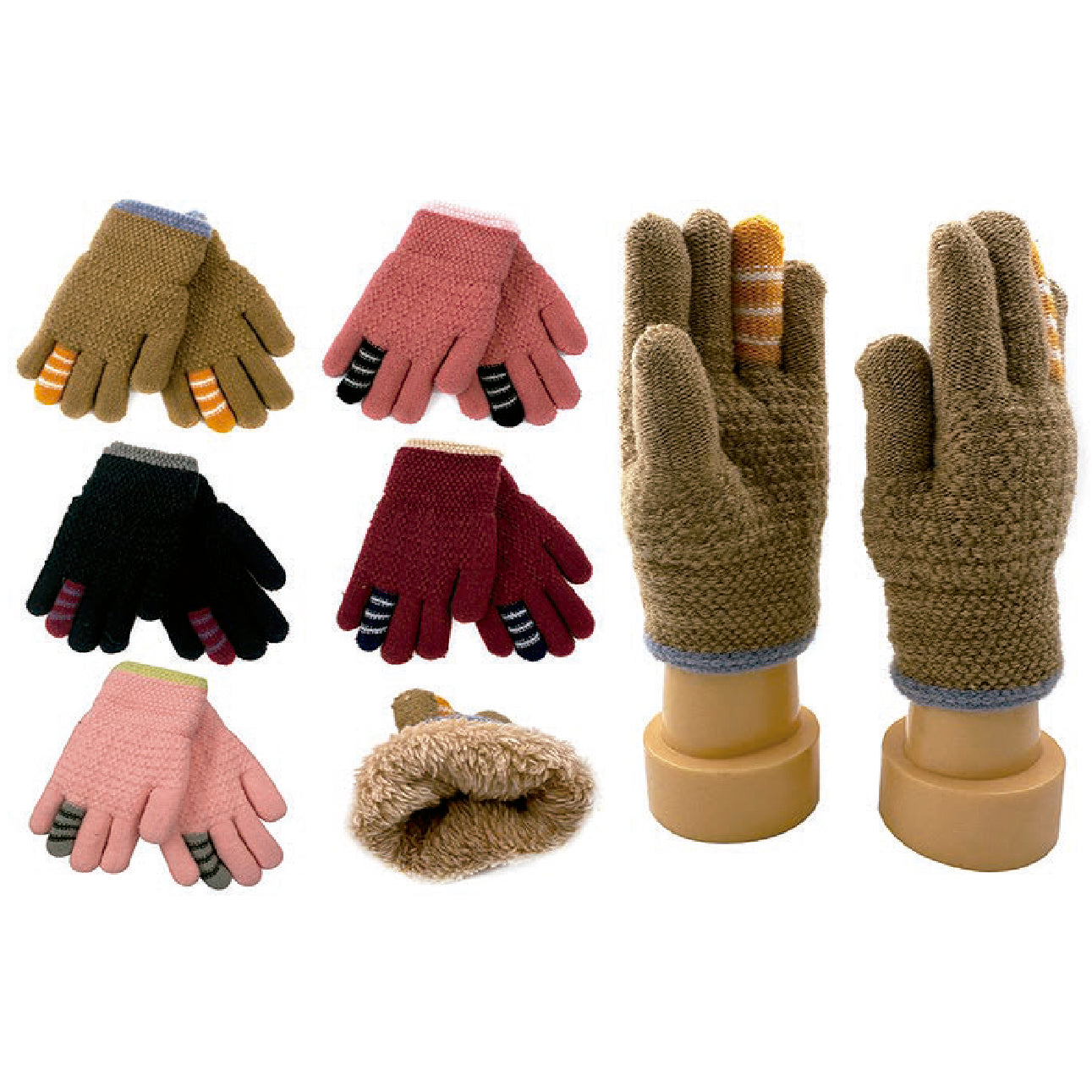 Wholesale Clothing Accessories Kids Glove Line Girls’ Fleece Lined Gloves Nh233