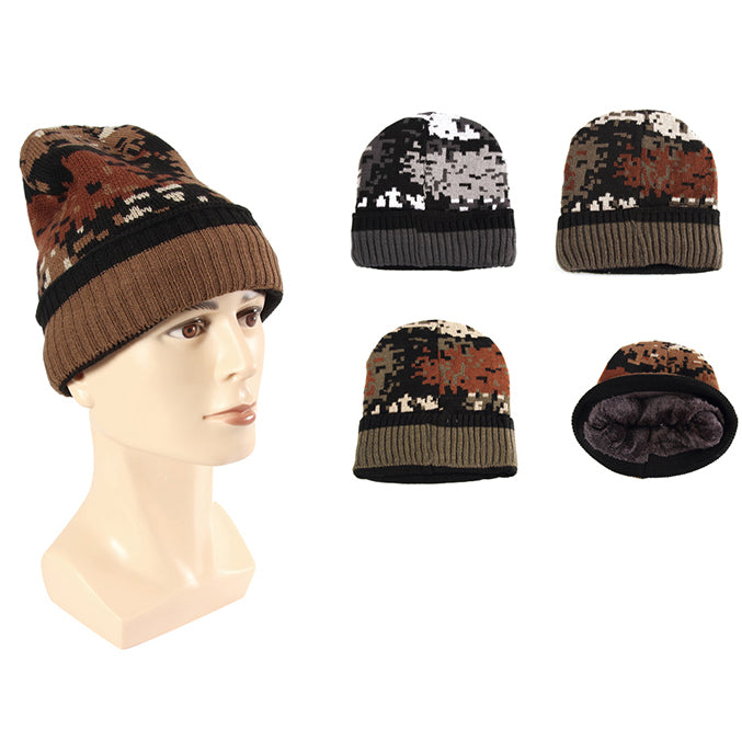 Wholesale Clothing Accessories Hat Double Layer Camouflage Knit Nh224