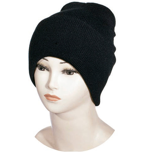 Wholesale Clothing Accessories Black Beanie Wide Edge Knit Hat Nh205
