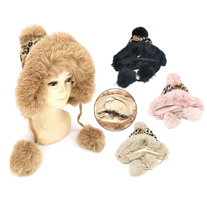 Wholesale Clothing Accessories Winter Hat Leopard Princess Nh228