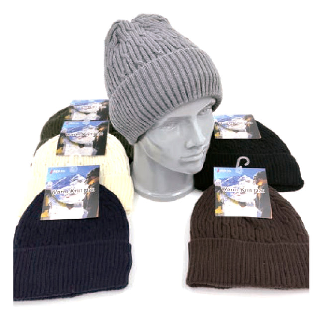 Wholesale Clothing Accessories Men Hat Line Lettered Cuff Men’s Winter Hat Nh247