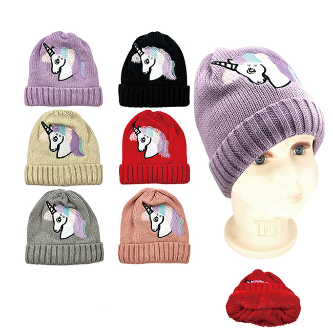 Wholesale Clothing Accessories Girl Unicorn Hat Children’s Knit Nh255