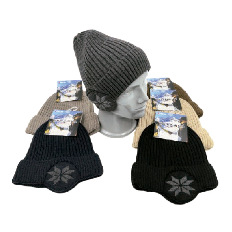 Wholesale Clothing Accessories Men Hat Ear Jacquard Ear Cover Cuffed Winter Nh203