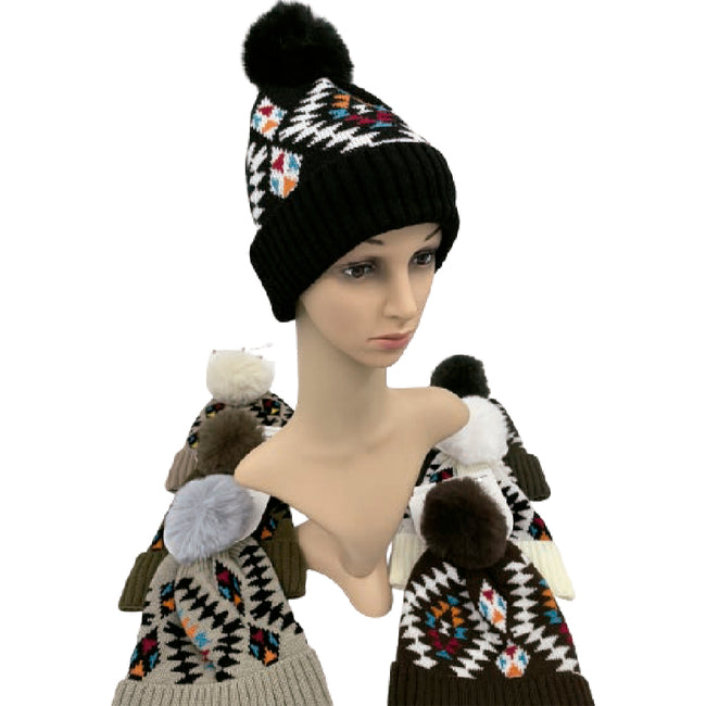 Wholesale Clothing Accessories Hat Jacquard Pom Nh216
