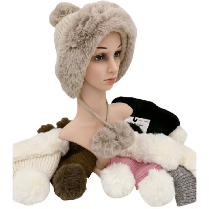 Wholesale Clothing Accessories Hat Three Pom Princess Knit Nh231