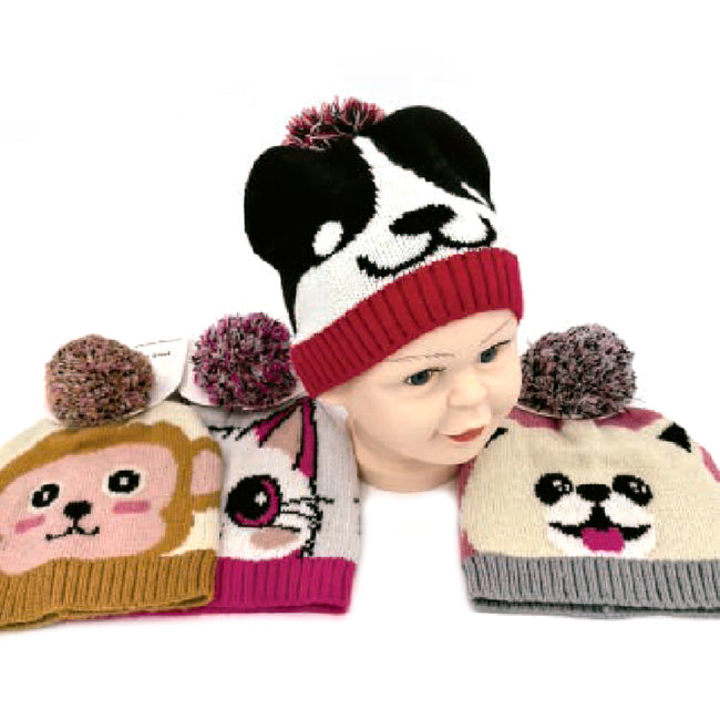 Wholesale Clothing Accessories Kid Hat Four Style Animal Jacquard Children’s Nh239