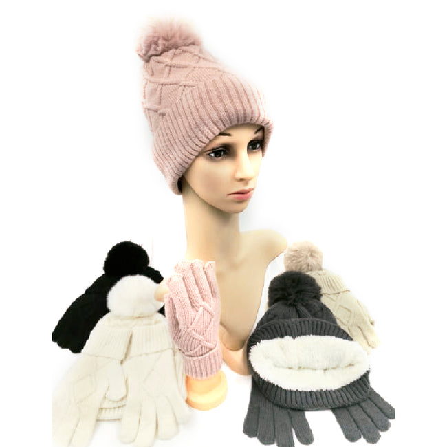 Wholesale Clothing Accessories 2 Piece Hat Sets Gloves And Set Nh256