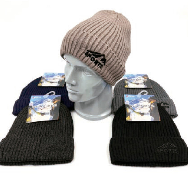 Wholesale Clothing Accessories Men Hat Fur Embroidered Mountain Ribbed Men’s Winter Hat Nh262