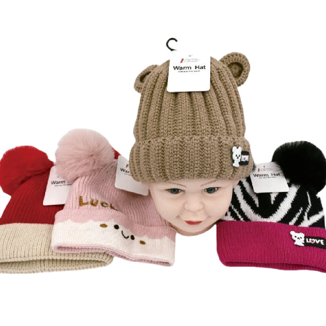 Wholesale Clothing Accessories Kid Winter Hat Four Style Double Pom Children’s Nh266