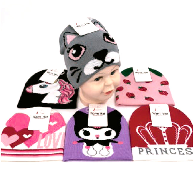 Wholesale Clothing Accessories Kids Hat Jacquard Mixed Girls’ Knit Nh269