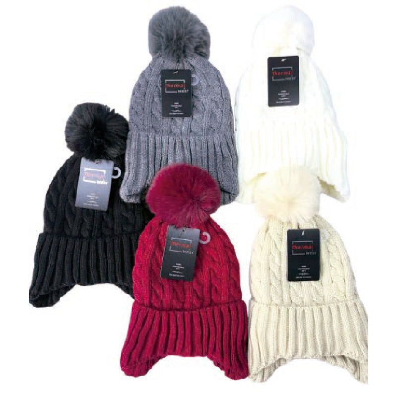 Wholesale Clothing Accessories Lady Hat Ear Cover Pom Women's Winter Nh200