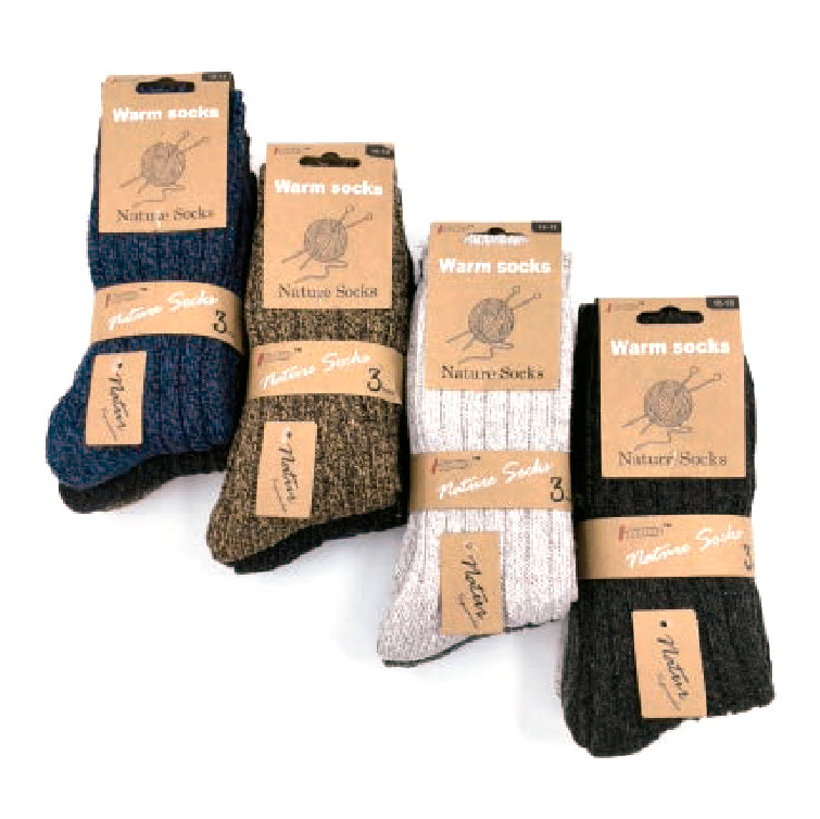 Wholesale Clothing Accessories 3 Pair Men Socks Wool Chunky Flat Men’s Nh218