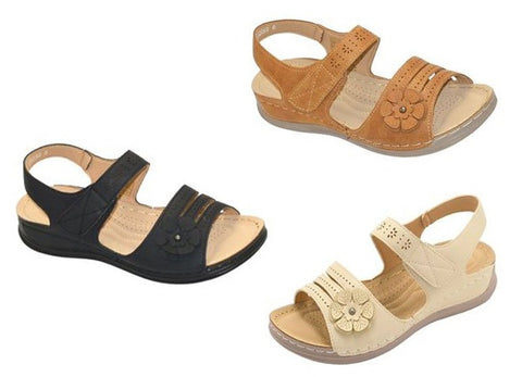 Wholesale Women's Sandals Casual Wedge Strap Ladies Flat Gem Lilah NG80