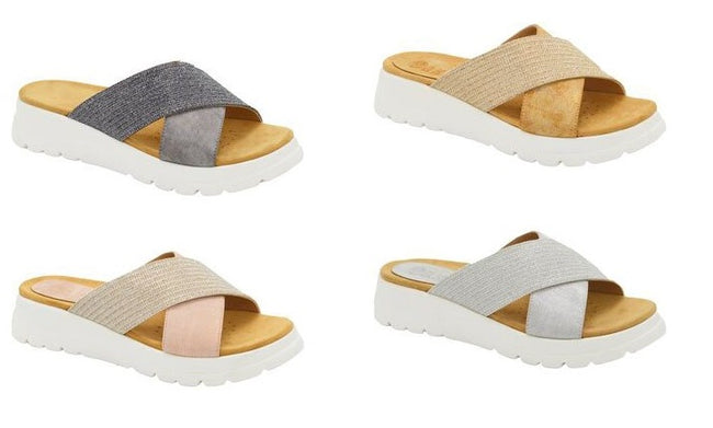 Wholesale Women's Sandals Casual Wedge Strap Ladies Flat Elsie NG19
