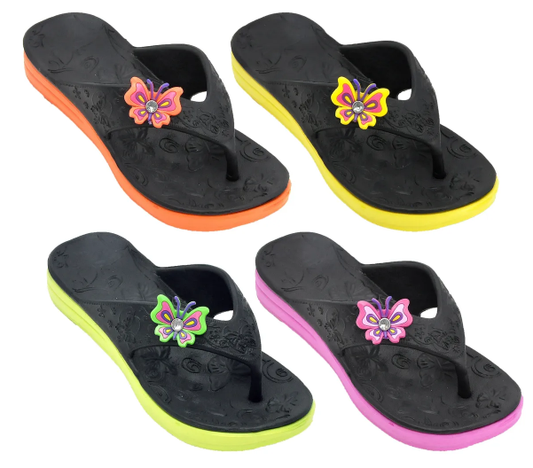 Wholesale Children's Slippers Kids Mix Assorted Colors Sizes Girls Flip Flops Ruth NSU11