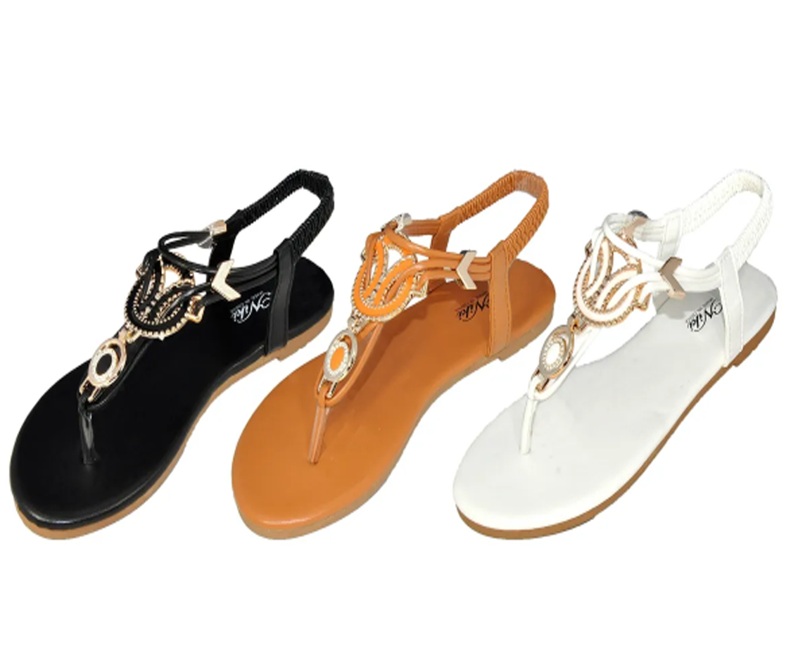 Wholesale Women's Sandals Ladies Mix Assorted Colors Sizes Flat Ankle Strap Jillian NSU22