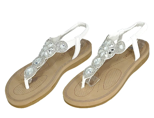 Wholesale Women's Slippers Ladies Mix Assorted Sizes White Flip Flops Deborah NSU28