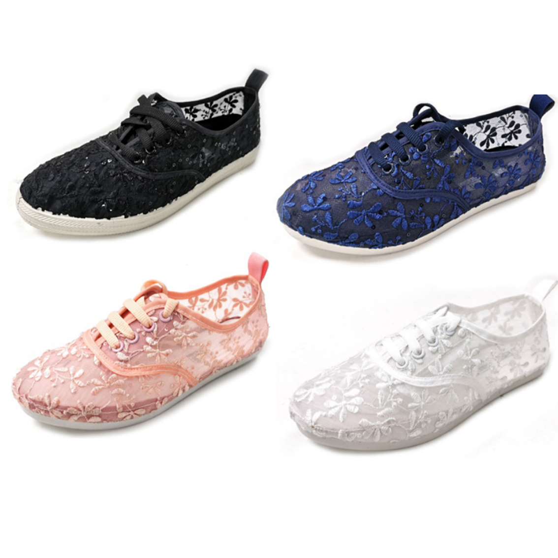 Wholesale Women's Shoes Lace Up Assorted Mix Sneakers Runners Emory NPE39
