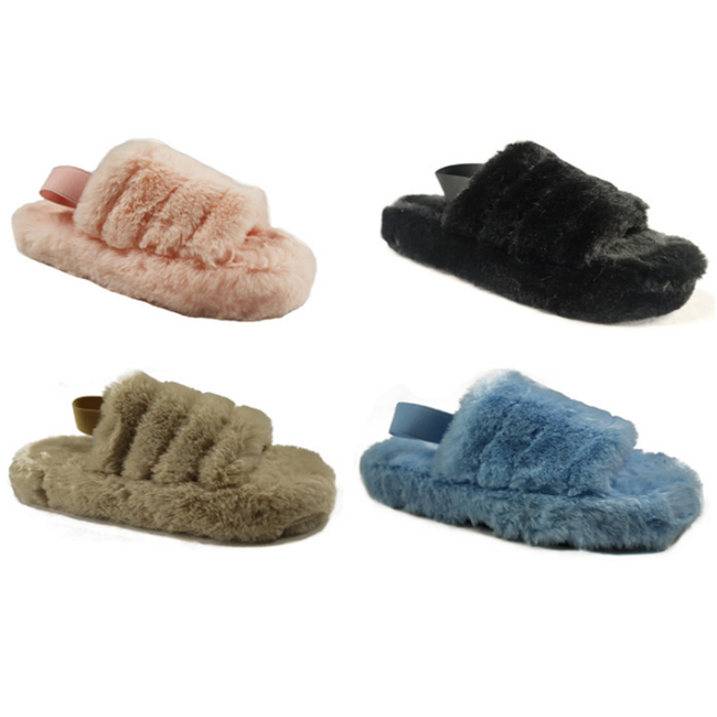 Wholesale Women's Slippers Fur Indoor Winter Slip On Kassidy NPE85