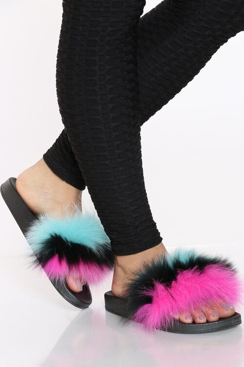 Wholesale Women's Slippers Fur Ladies Flat Slidy Flip Flop Heaven NGdm