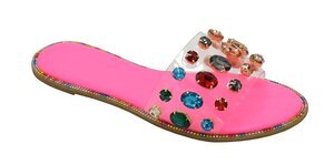 Wholesale Women's Slippers Glitter Indoor Strap Ladies Flat Magnolia NG38
