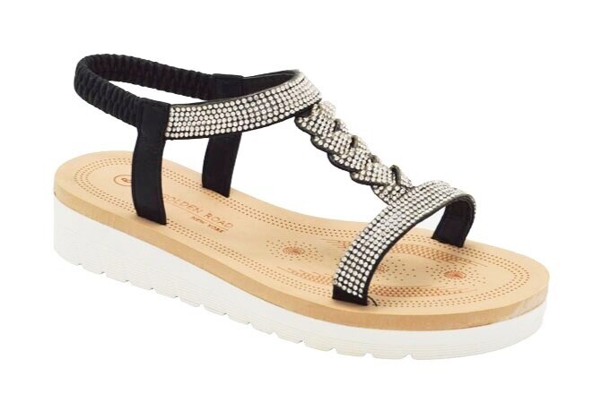 Wholesale Women's Sandals Wedge Thong Ankle Strap Ladies Flat Makenna NG53