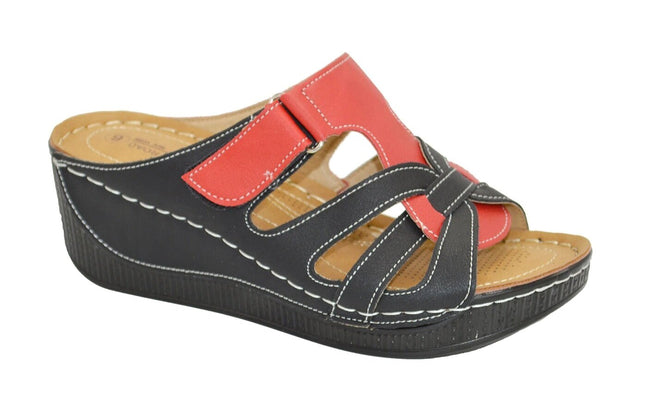 Wholesale Women's Sandals Casual Wedge Strap Ladies Flat Olive NG58