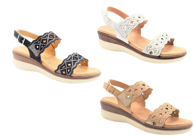 Wholesale Women's Sandals Casual Wedge Strap Ladies Flat Kendall NG60