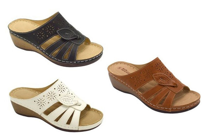 Wholesale Women's Sandals Casual Wedge Strap Ladies Flat Myla NG79