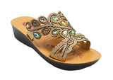 Wholesale Women's Sandals Casual Wedge Strap Ladies Flat Gem Kate NG88