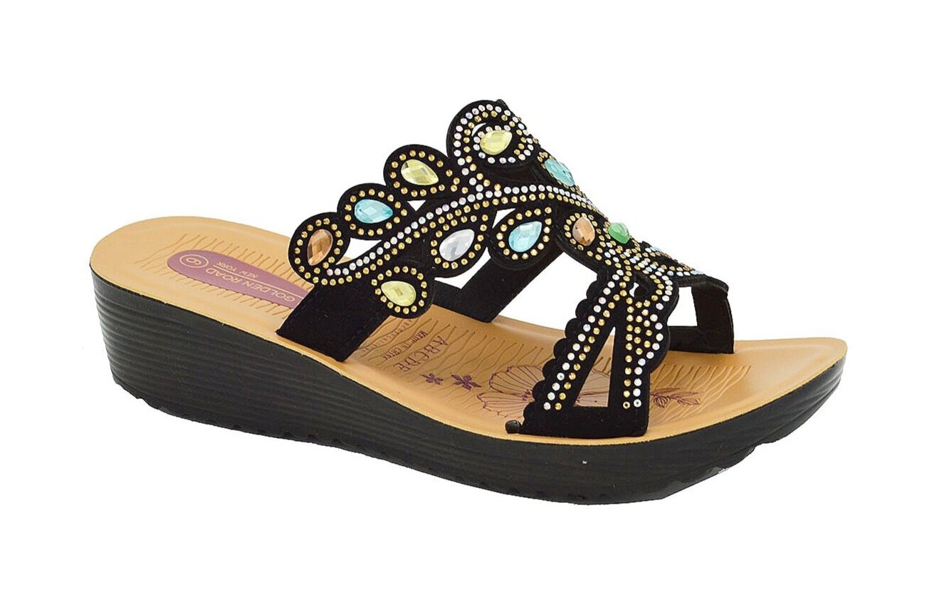 Wholesale Women's Sandals Casual Wedge Strap Ladies Flat Gem Kate NG88