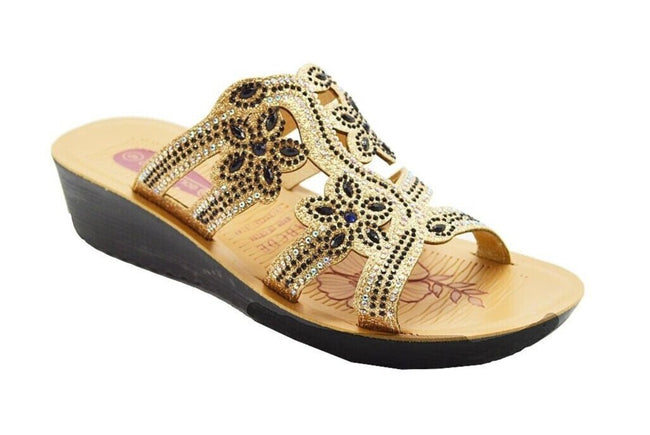 Wholesale Women's Sandals Casual Wedge Strap Ladies Flat Gem Lilah NG80