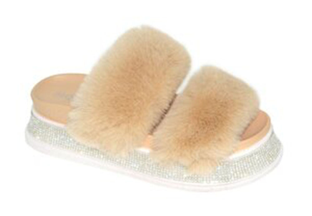 Wholesale Women's Slippers Fur Ladies Flat Slidy Flip Flop Madeleine NGd8