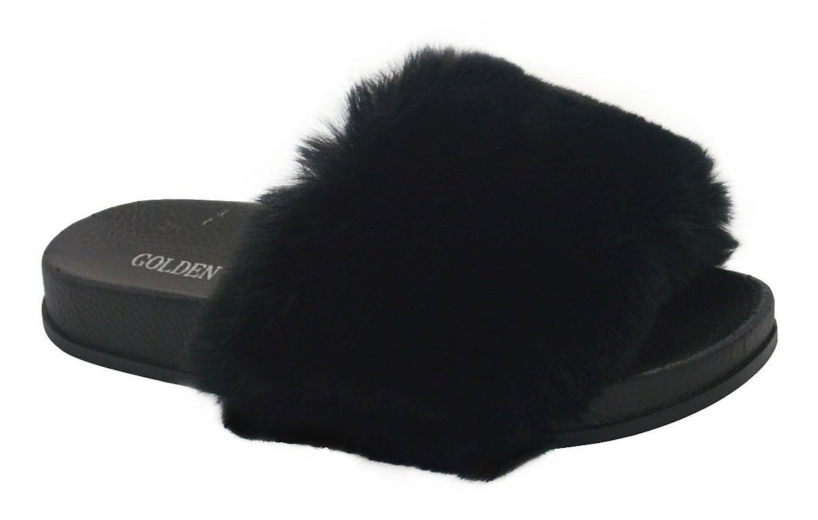 Wholesale Women's Slippers Girls Fur Flat Slidy Flip Flop Haley NG1W