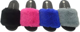 Wholesale Women's Slippers Girls Fur Flat Slidy Flip Flop Haley NG1W