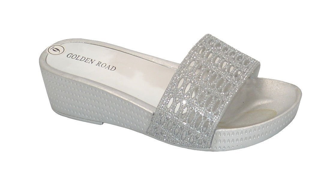 Wholesale Women's Sandals Girls Wedge Glitter Strap Willa NG1W