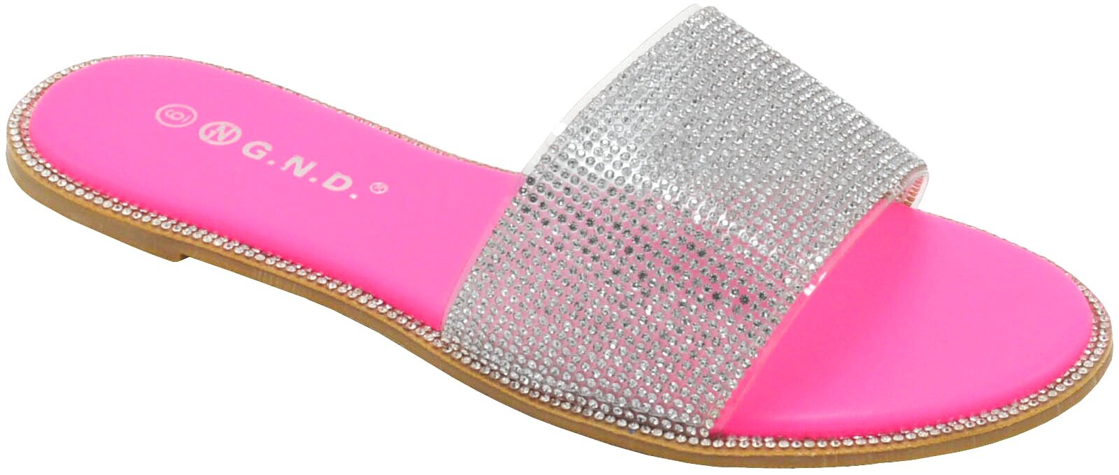Wholesale Women's Slippers Glitter Indoor Strap Ladies Flat Kaia NG37